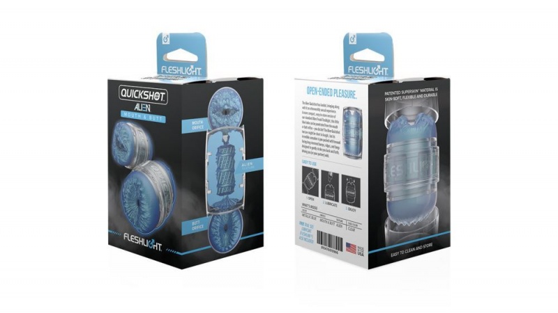 Fleshlight Quickshot Alien Butt/Mouth - Metallic Blue Freaks Male Masturbators | INDIA GQO-842756